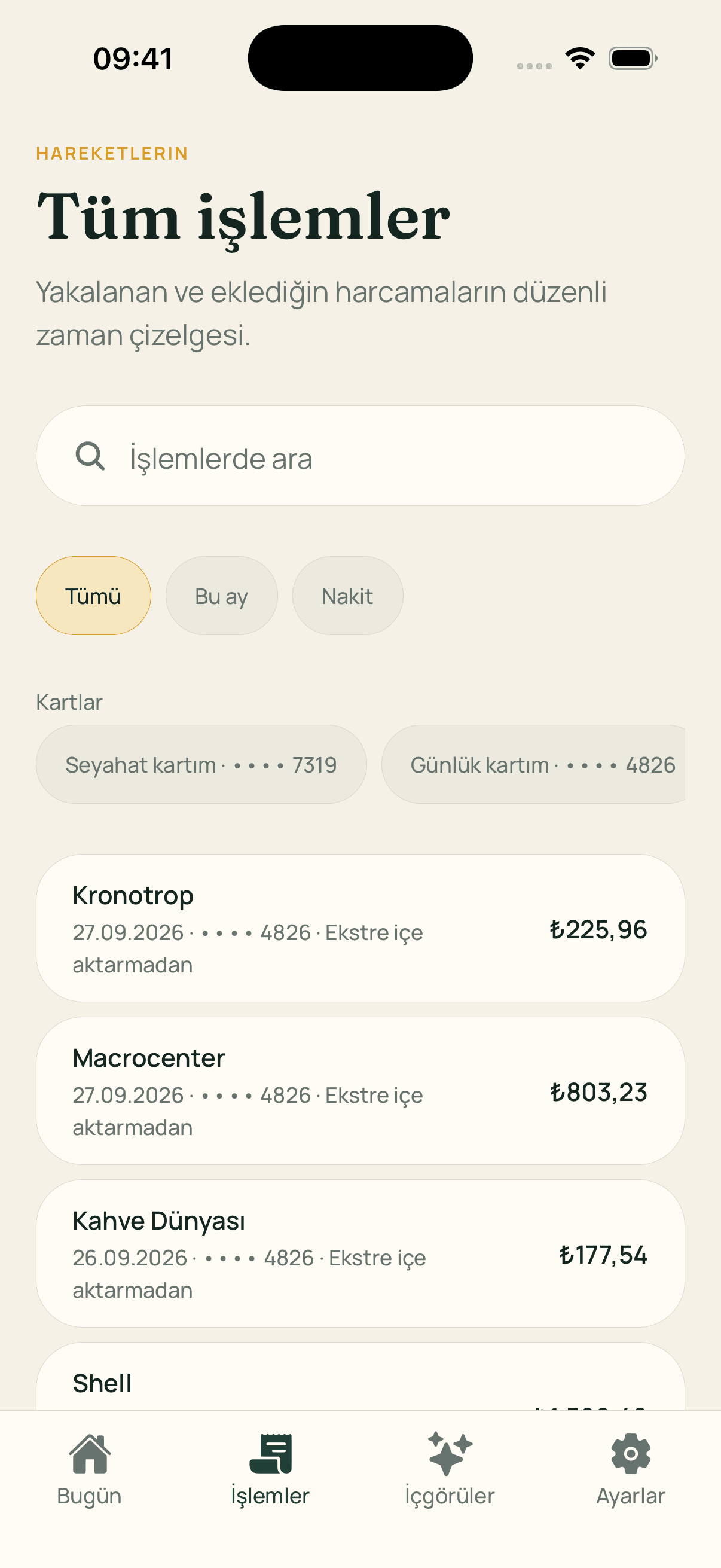 Charna işlem geçmişi
