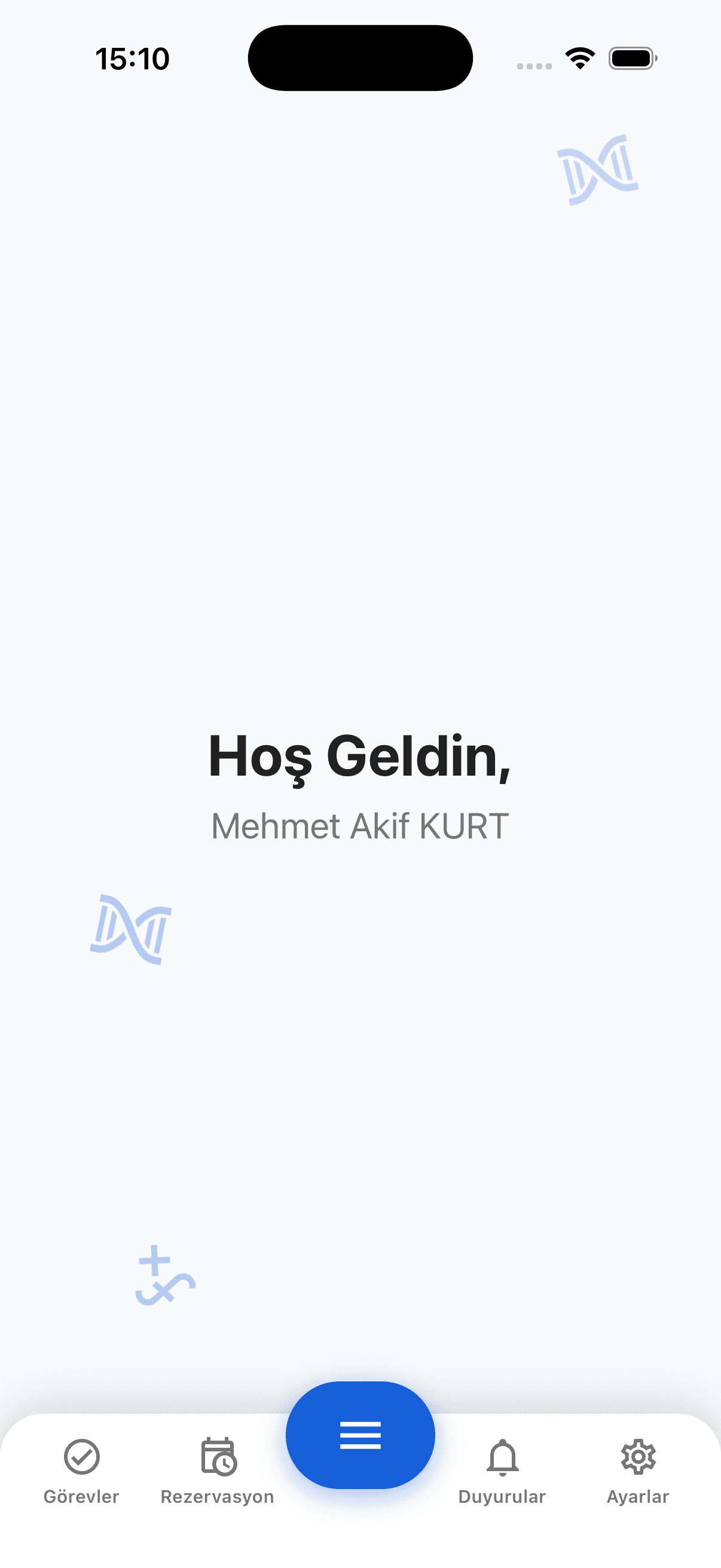LHU Mobile ana ekranı